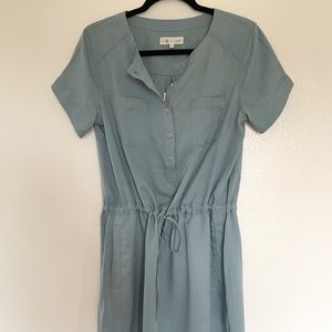 Loft, tie waist dress, blue